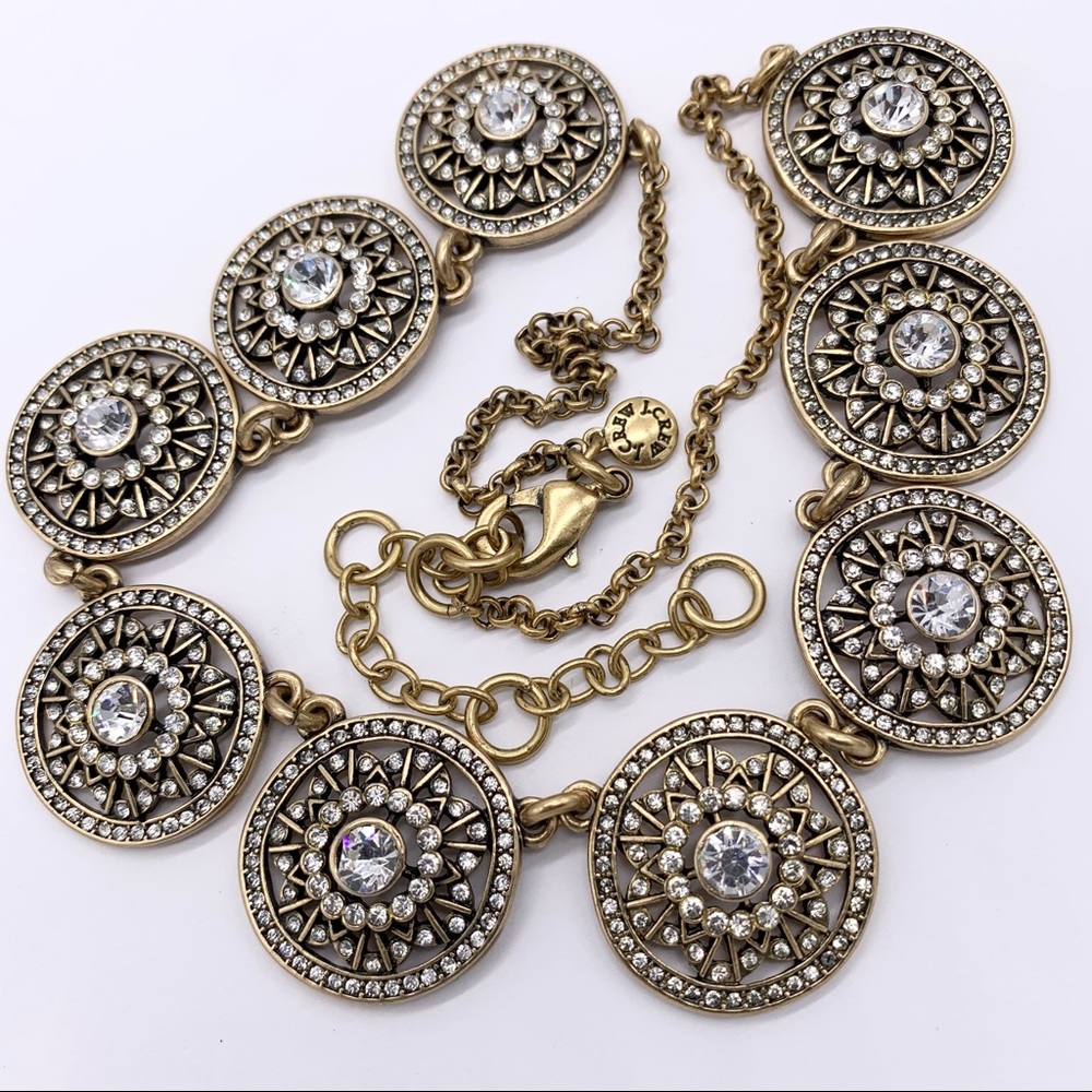 J. Crew Gold Jeweled Medallion Necklace